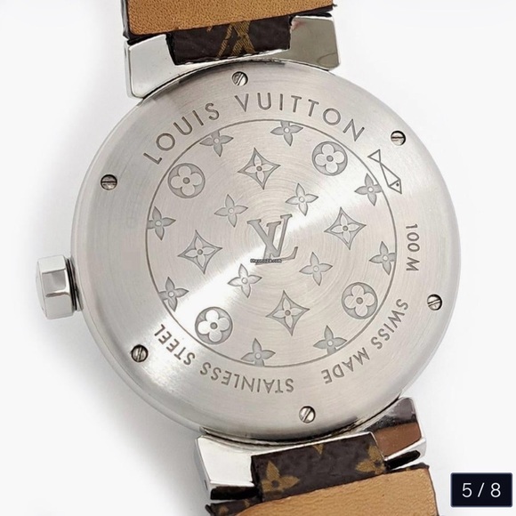 ⌚ Louis Vuitton Tambour GM Monogram Steel Watch – 39mm Brown - Picture 5 of 9